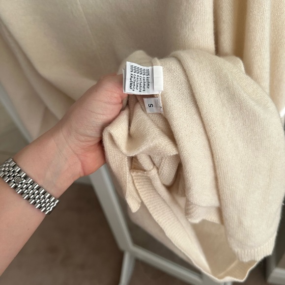 Rossi pure Italy 100% cashmere sweater poncho top ivory small - Picture 2 of 7